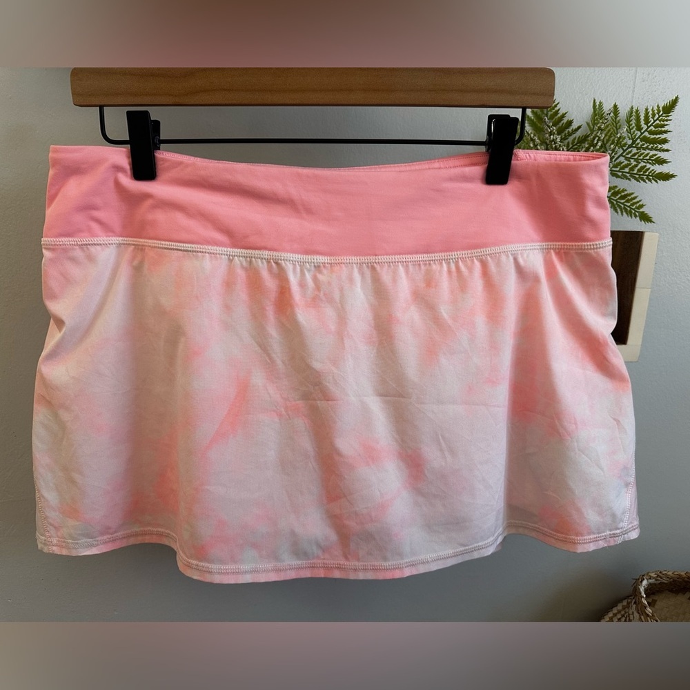 Lululemon Pace Setter Skirt Pink Spray Dye Sz 10